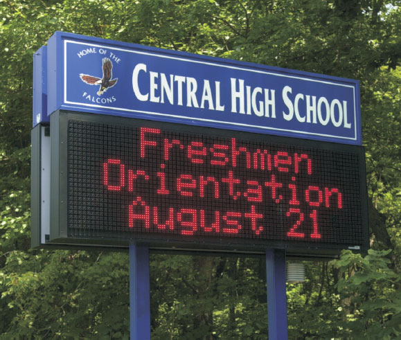 Central High Digital School Sign